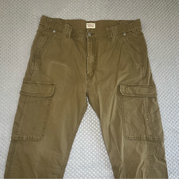 Levi's 502 Taper Slim Hybrid Tan Cotton Blend Ripstop 6-Pocket Stretch Cargos - Picture 4 of 8